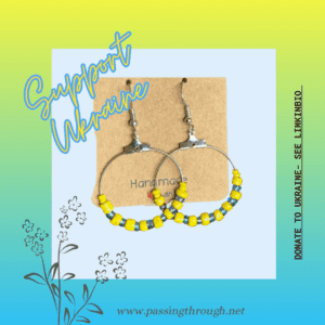 Beaded #SupportUkraine earrings