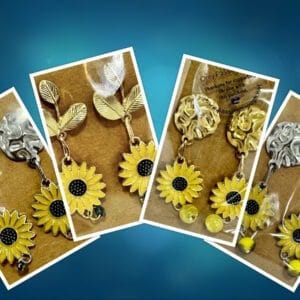 4 - OPT metal sunflower earrings