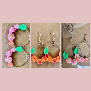 Flower wreath (Vinok) inspired hoop earrings #SupportUkraine
