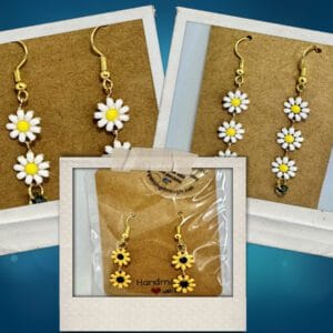 daisies and sunflowers earrings