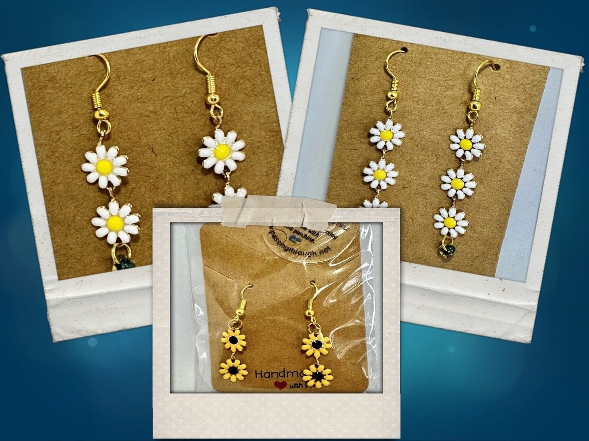 6 daisies and sunflowers earrings