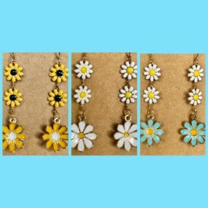 daisy sunflower earrings