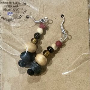 #SupportBangladesh Natural wooden beads drop earrings