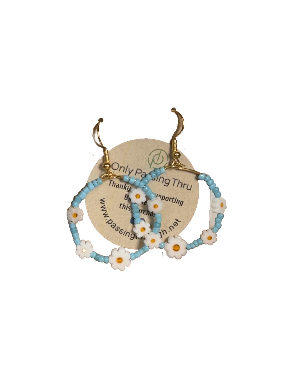 handmade earrings with small daisies