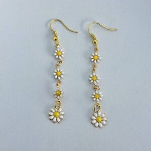 Long dangly daisy earrings
