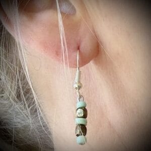 Vintage upcycled bead earrings-2