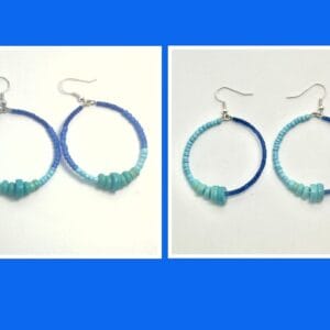 Collage blue hoop earrings 4 cm hoops-