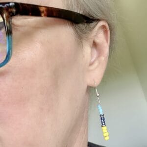 Ukrainian flag colour drop earrings