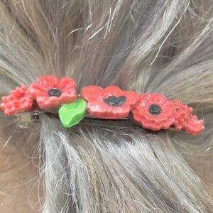 4cm handmade floral hair clip on hair
