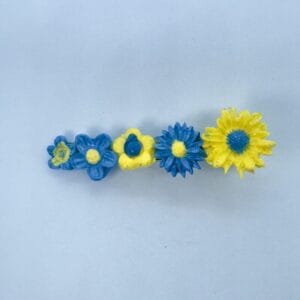 6cm Handmade floral crocodile clip in Ukrainian colours style-1