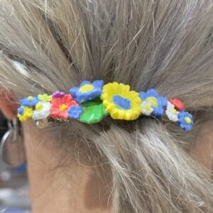 6cm handmade colourful floral hair clip