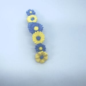 7cm Handmade Floral Hair Clip in the colours of the Ukrainian flag style-1