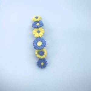 7cm Handmade Floral Hair Clip in the colours of the Ukrainian flag style-2