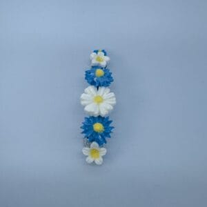 7cm handmade hair clip with blue and white flowers style-2