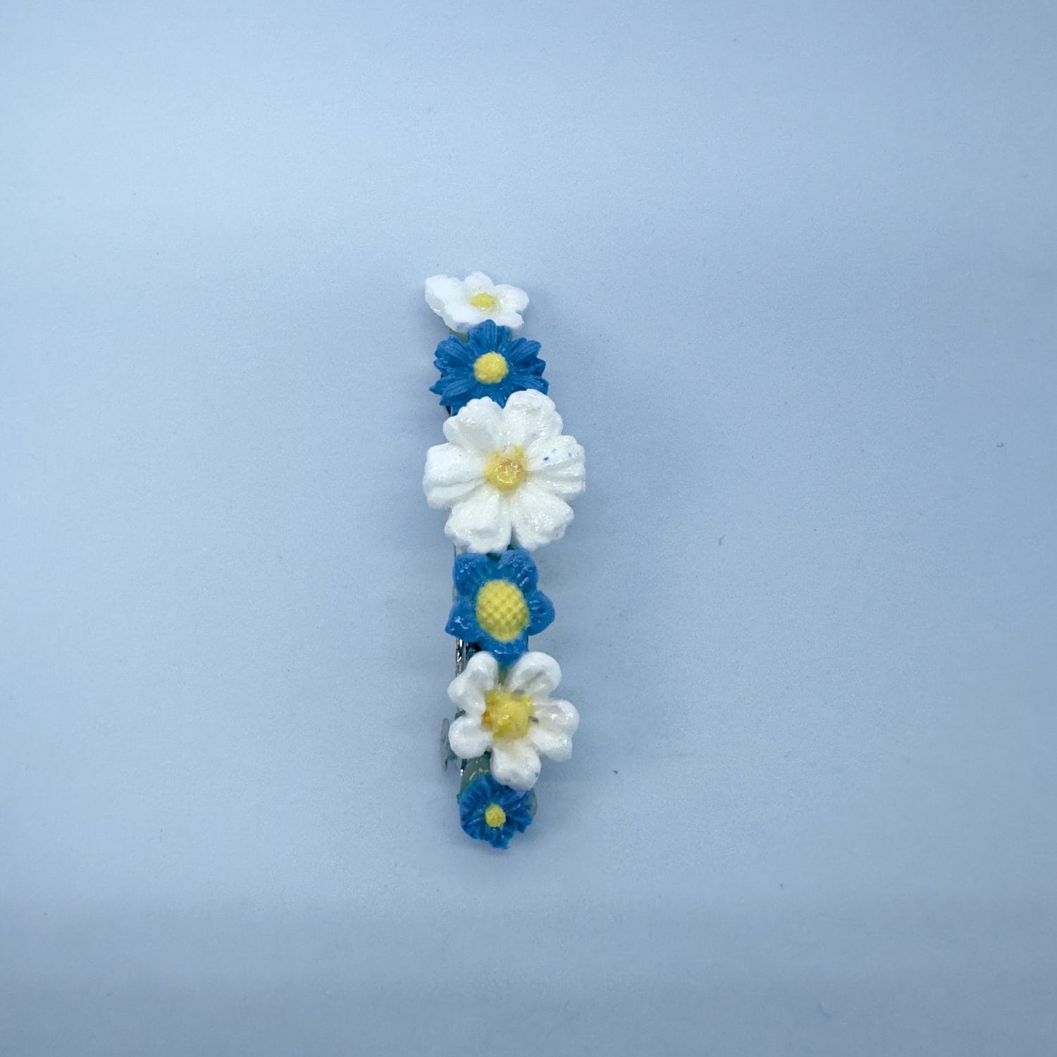 7cm-handmade-hair-clip-with-blue-and-white-flowers-style-3 7cm handmade hair clip with blue and white flowersstyle-3