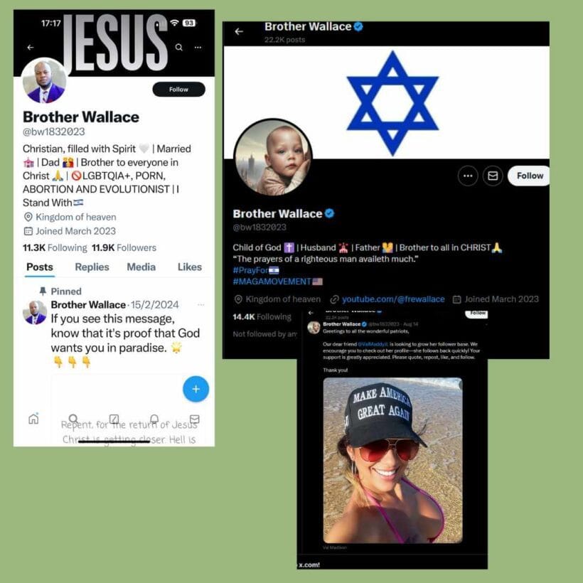 twitter posts with jesus in headline and woman in bikini