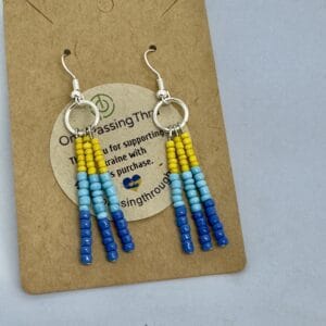 Handmade earrings with coloured beads-1