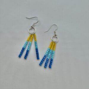 Handmade earrings with coloured beads-3