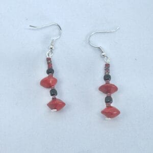 Red sandalwood earrings