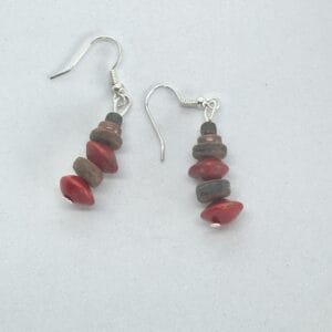 Earrings made from Red Sandalwood beads