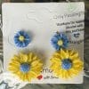 Handmade-floral-earrings-ukranian-colours Handmade floral earrings in Ukrainian colours