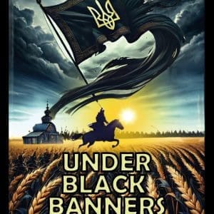 under black banners and horse