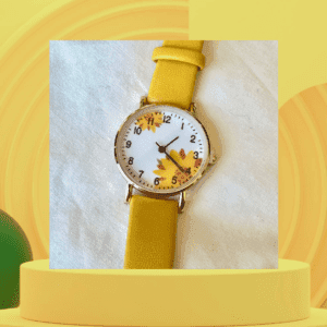 Wristwatch with sunflowers