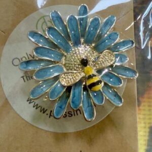 Stunning ‘Bee on a Blue Flower’ brooch