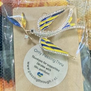 ‘Yellow-Blue Swallow’ brooch