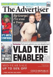a newspaper headline with vlad the enabler