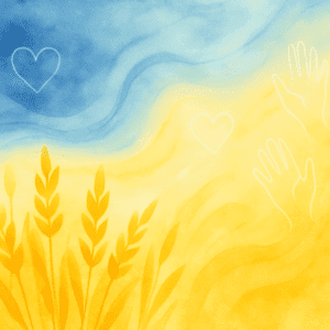 helping ukraine wheat and hearts on flag colours