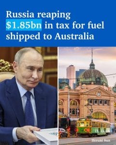 a news headline about oil taxes going to putin