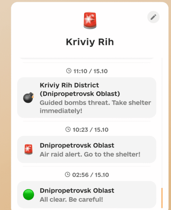 air raid alerts