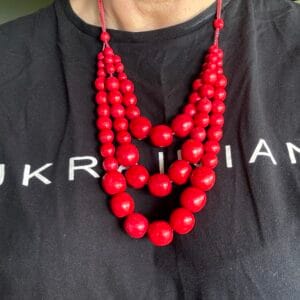 red bead necklace