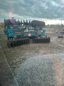 farming equipment with mine warning