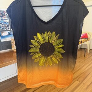 #SupportUkraine Handpainted Ombre Sunflower Tshirt Size 16