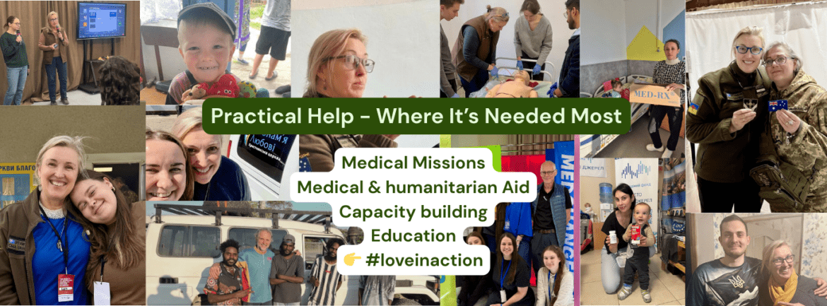 assorted pictures of ukraine work with a list of what we do to help